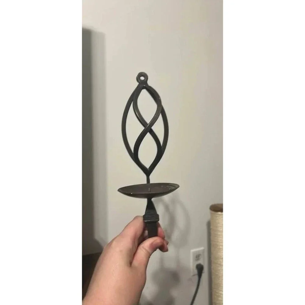 Pair of Wrought Iron Wall Candle Holders